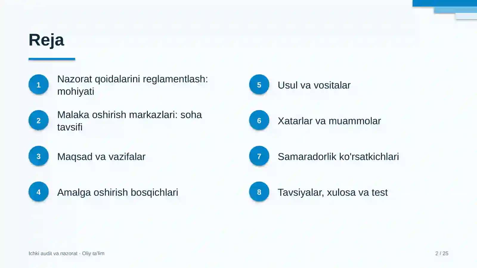malaka oshirish markazlarida nazorat qoidalarini reglamentlash 2396 2