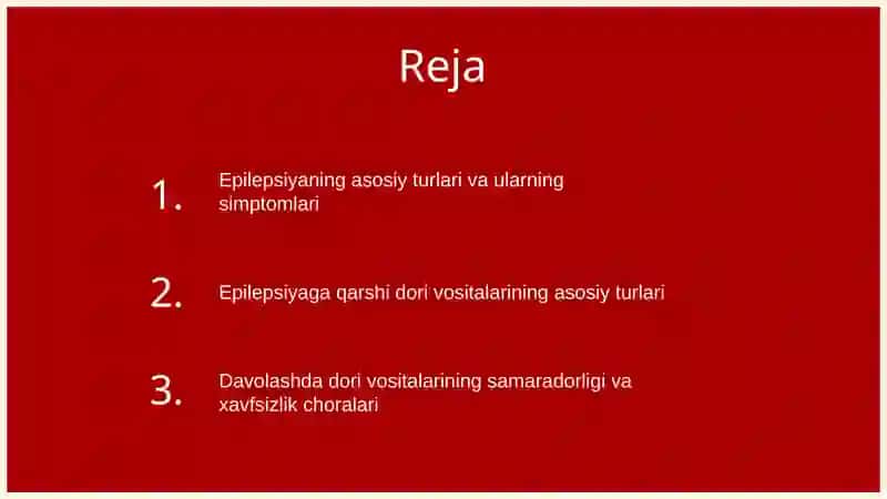 Epelepsiyaga qarshi vositalar. 2