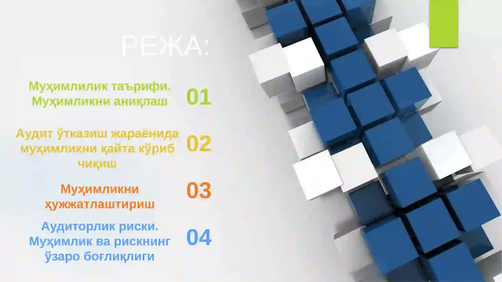 АУДИТОРЛИК ТЕКШИРУВИДА МУҲИМЛИК ВА РИСК 2