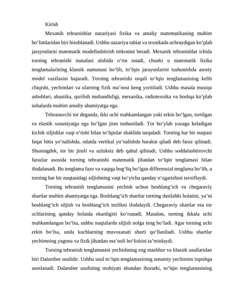 Mexanik tebranishlar nazariyasi 2