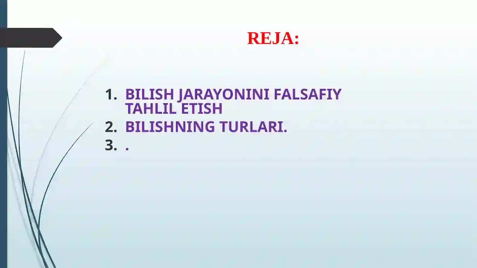 BILISH NAZARIYASI 2