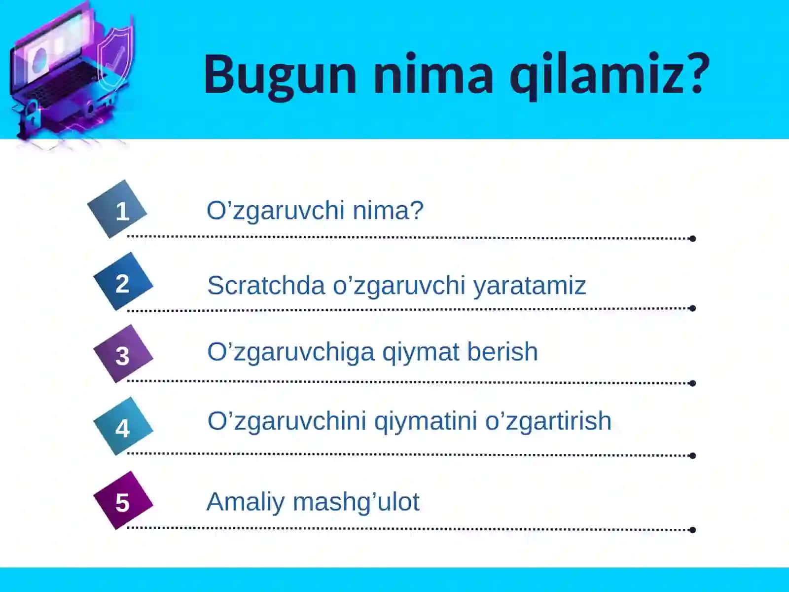 O’zgaruvchilar va ularni boshqarish 2