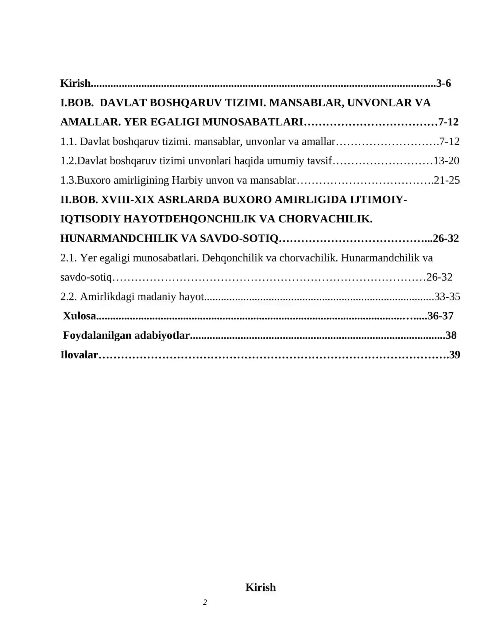 XVIII asrning ikkinchi yarmi-XIX asrlarda Buxoro amirligi 2