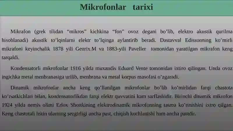 Telestudiyalar uchun ovoz uskunalari 2