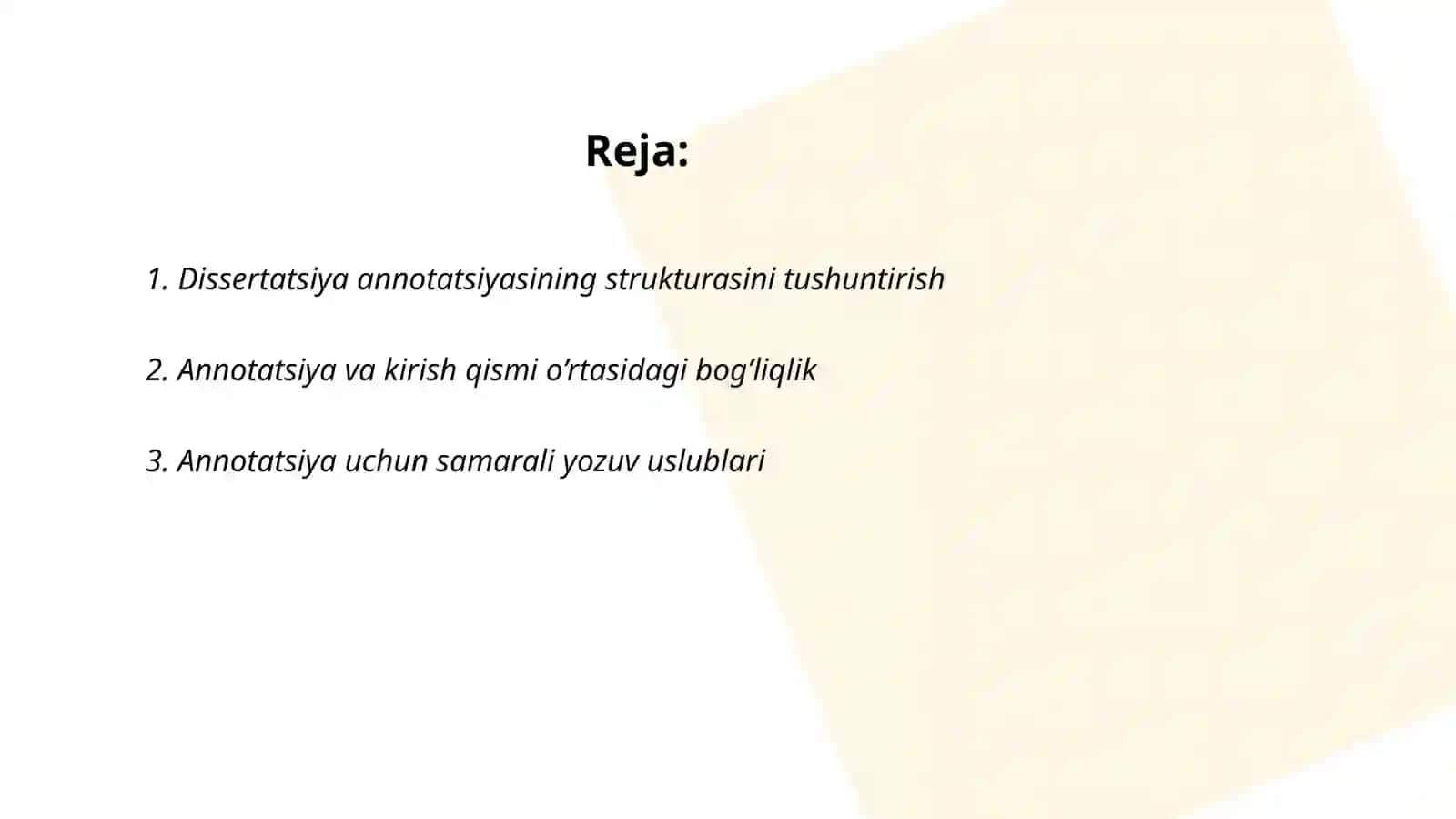 Dissertatsiya annotatsiyasi tuzilishi 2