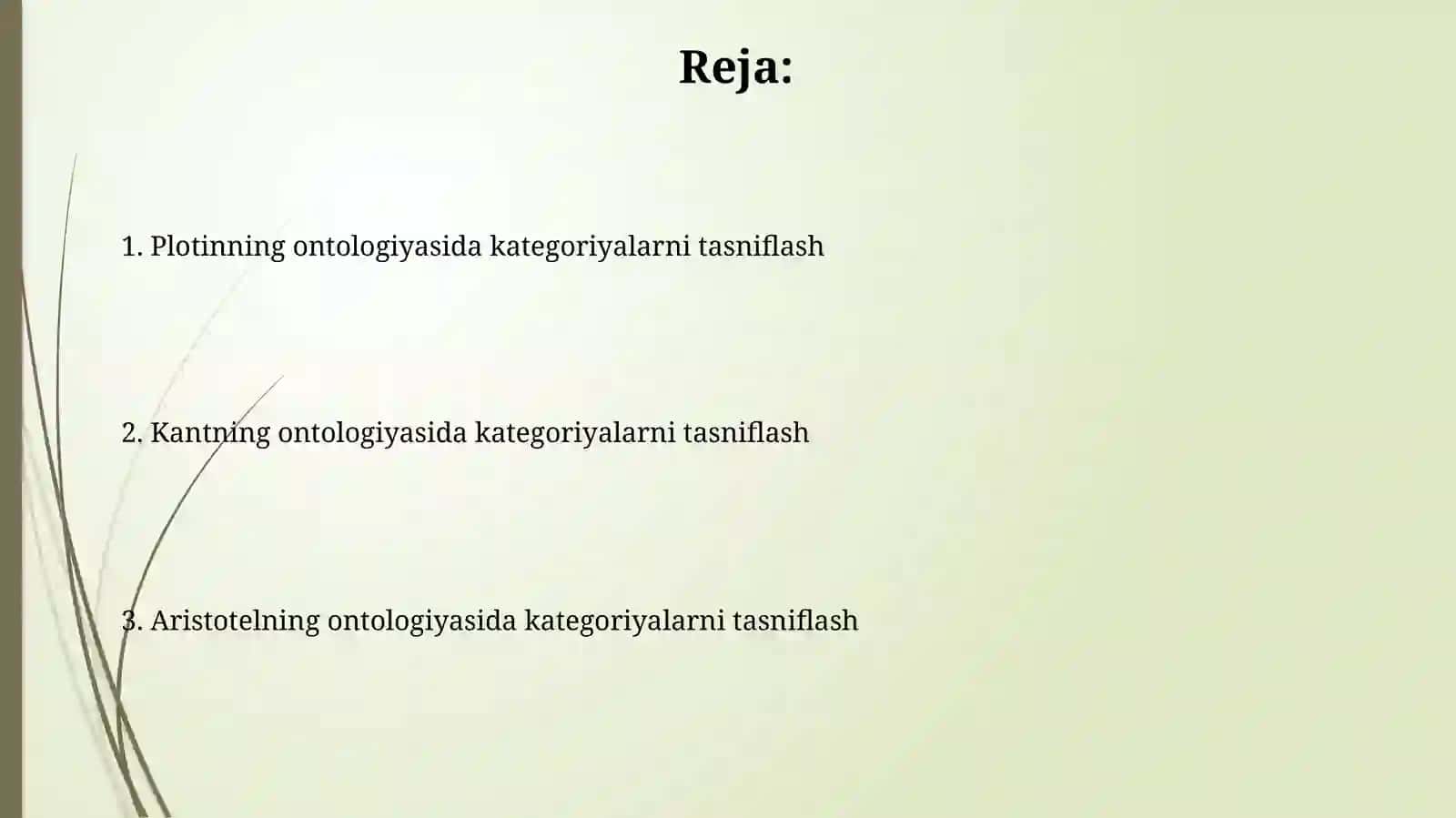 Kantning ontologiyasidagi kategoriyalar 2