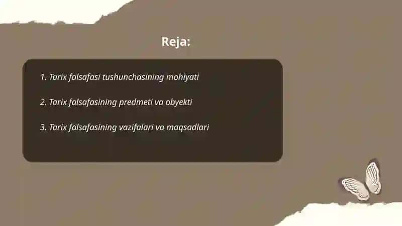 Tarix falsafasi tushunchasi 2