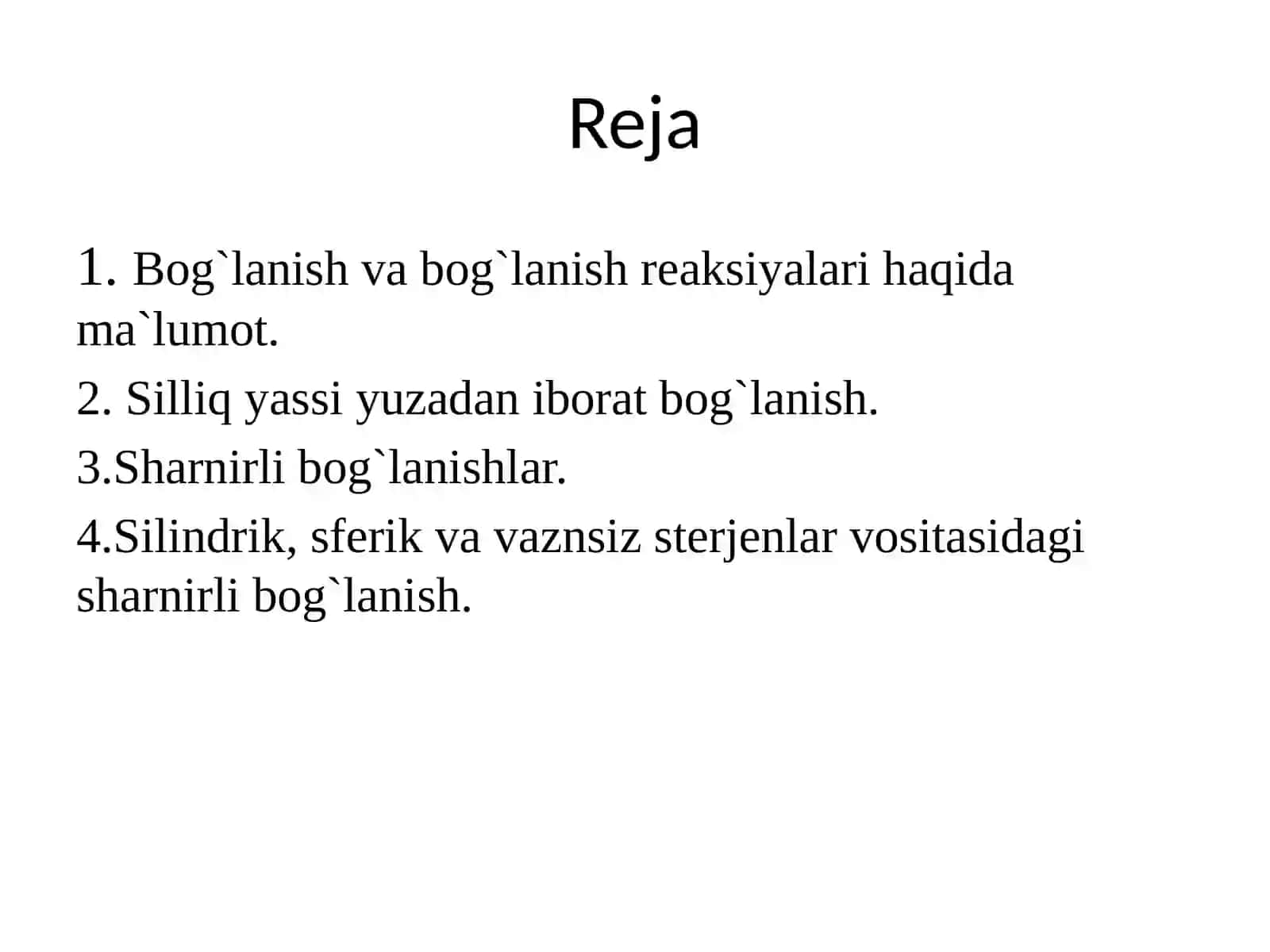 Bog`lanish va bog`lanish reaksiyalari 2