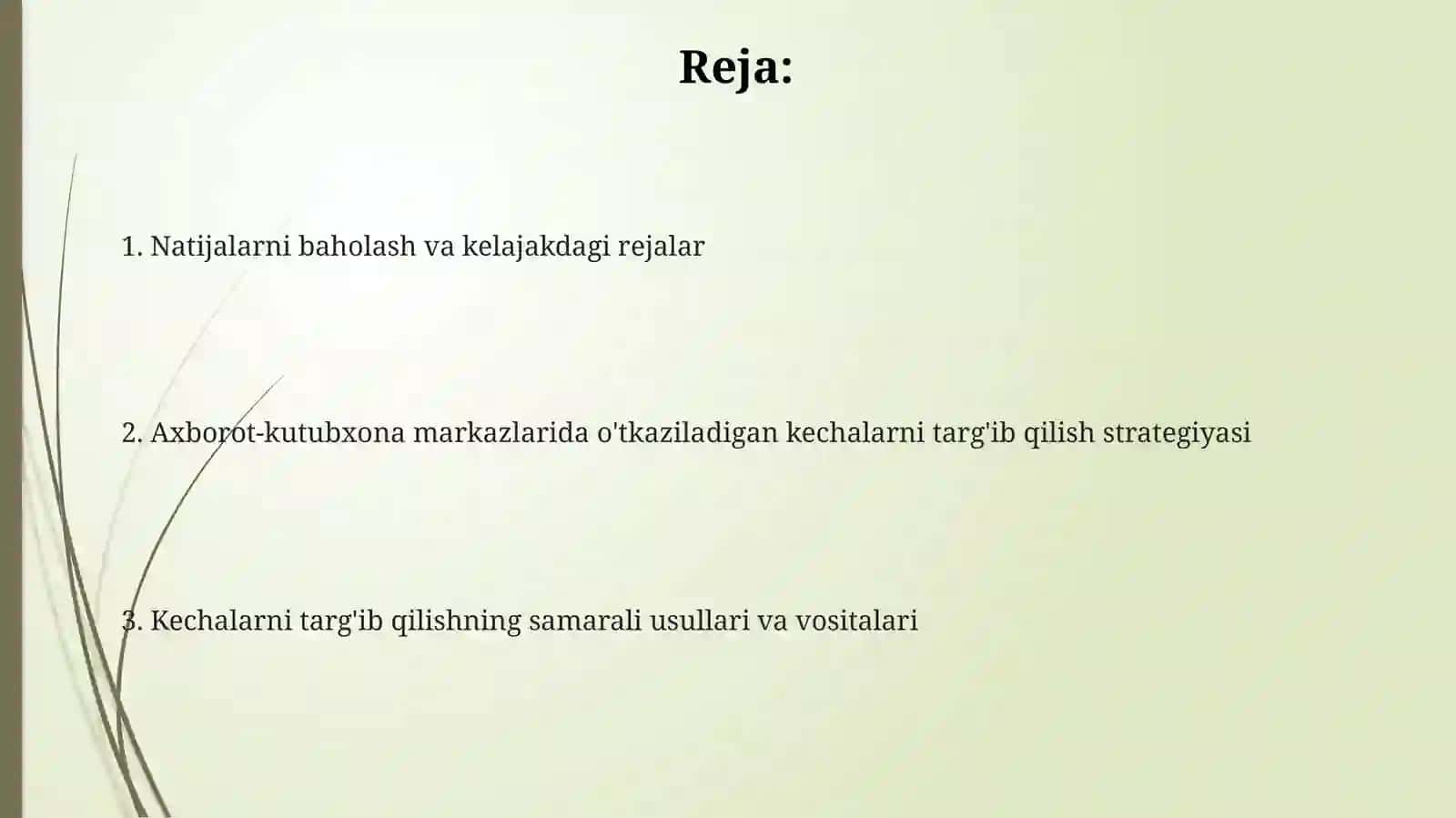 Kechalarni Targ'ib Qilish Strategiyasi 2