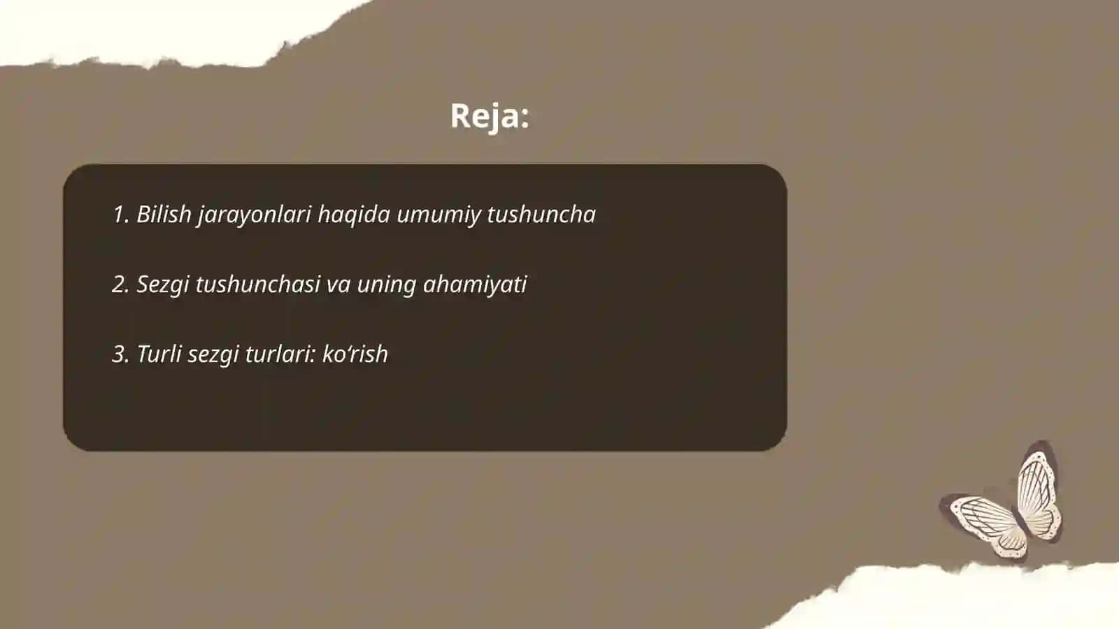 Bilish jarayonlari.Sezgi va idrok haqida 2