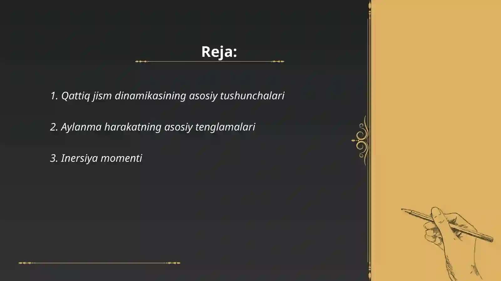 Qattiq jism aylanma harakat dinamikasi 2