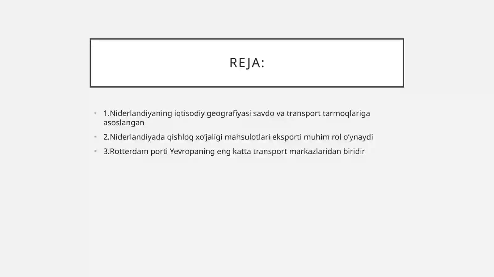 Niderlandiyaning iqtisodiy geografiyasi 2