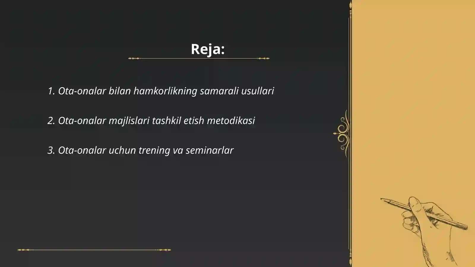 Ota-onalar bilan ishlash metodikasi,ish turlari 2