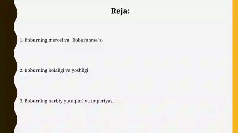 Zahiriddin Muhammad Boburning hayoti va ijodi 2