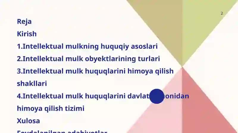 Intellektual mulk xuquqini himoya qilish 2