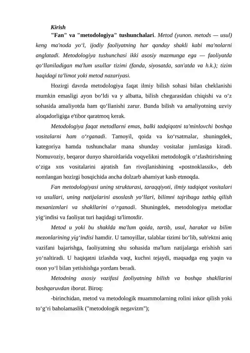 Fan metodologiyasi tushunchasi 2