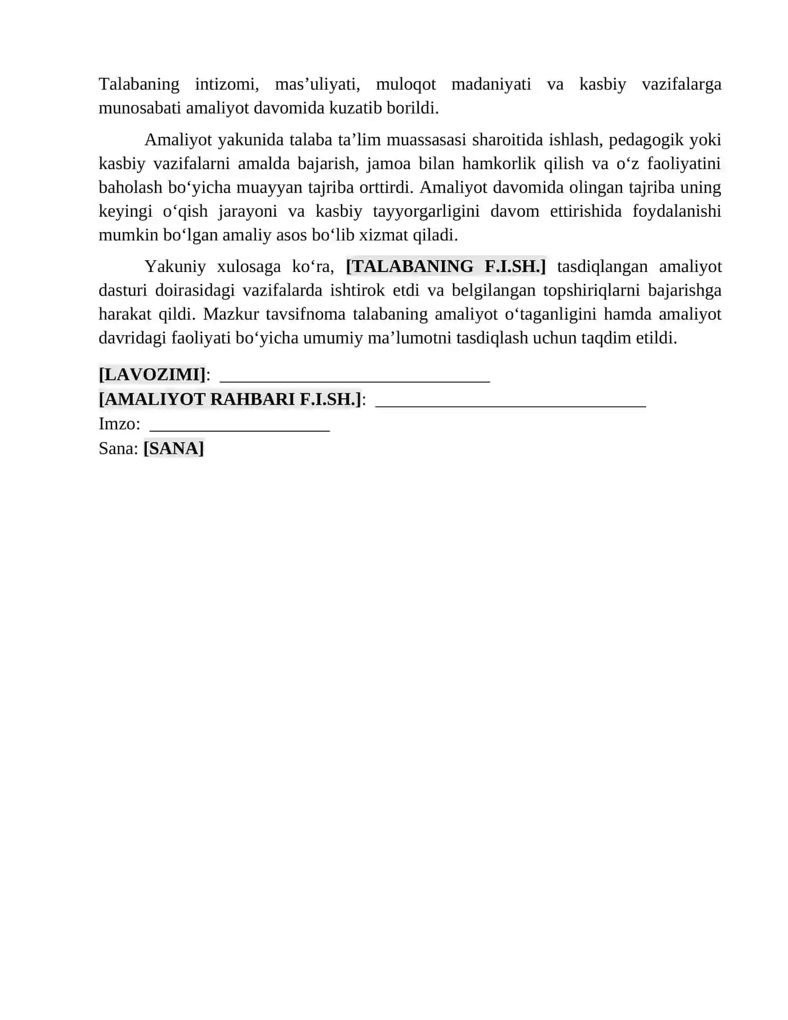Amaliy ishlar/Tavsiyalar 2