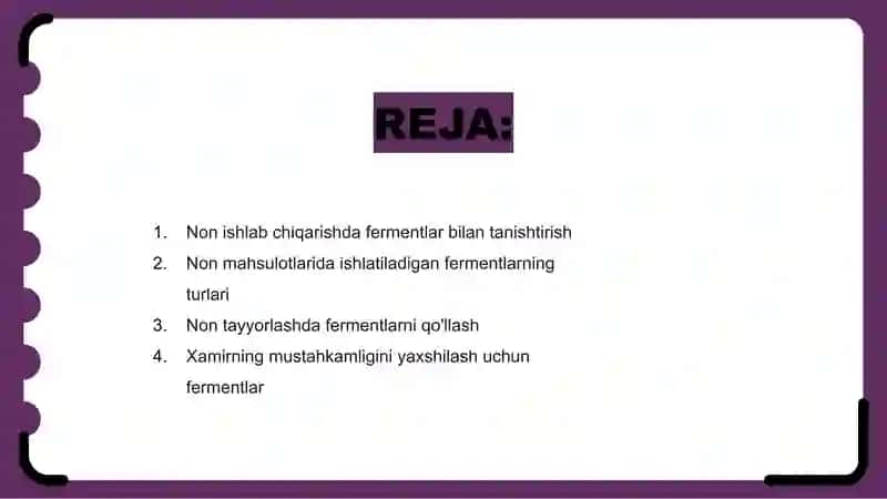Fermentlar bilan Nonmahsulotlari ishlab chiqarish 2