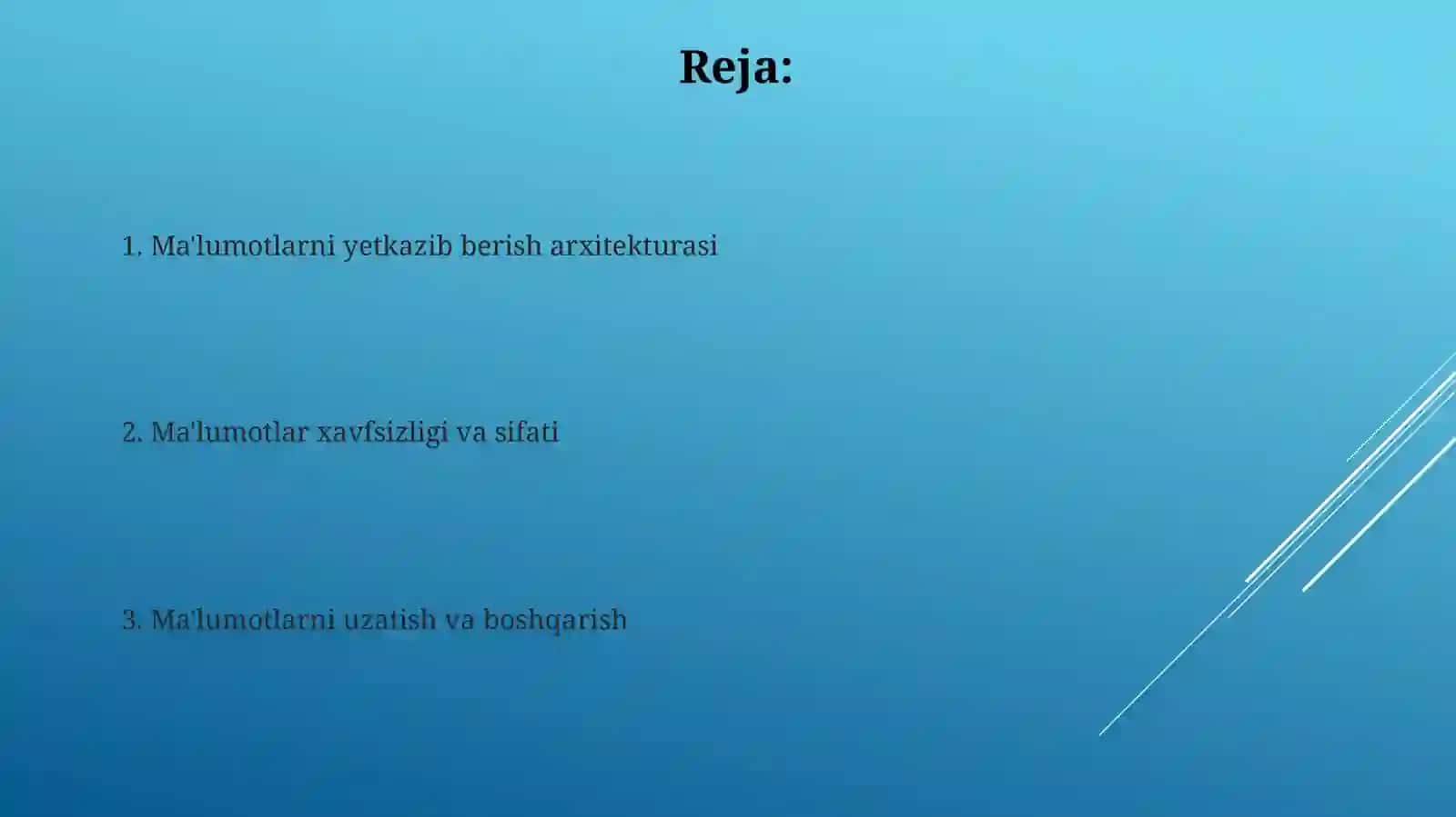 Ma'lumotlarni yetkazib berish arxitekturasi 2
