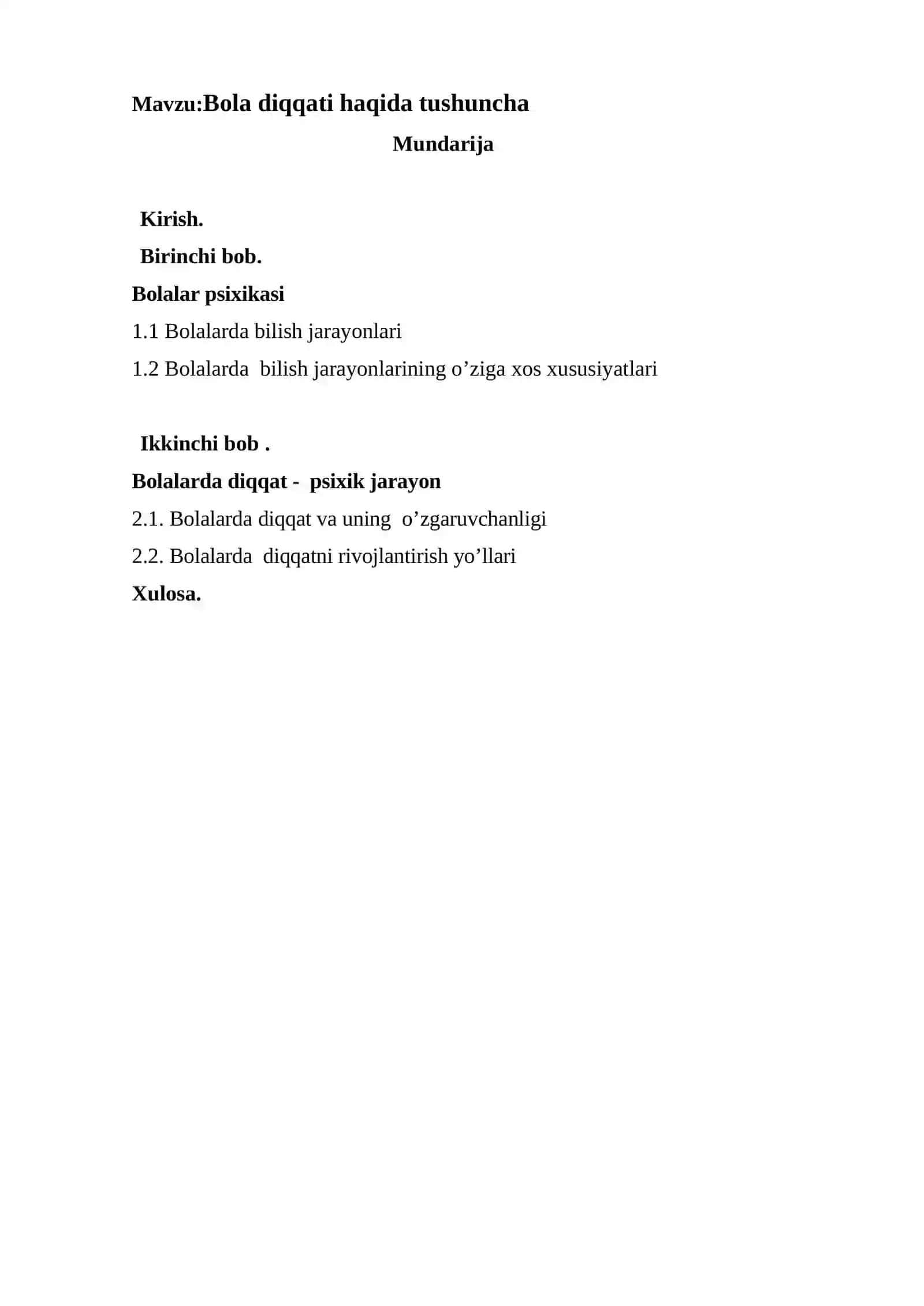 Bola diqqati haqida tushuncha 2