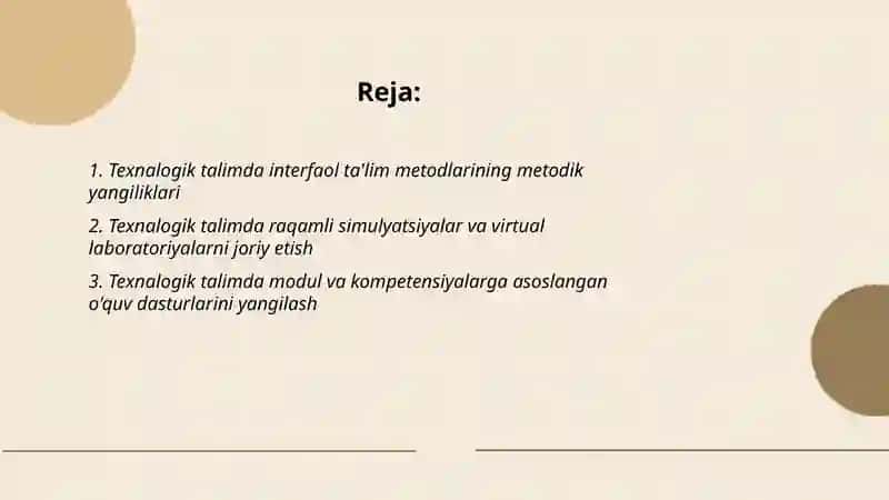 Texnalogik talimda metodik yangiliklar 2