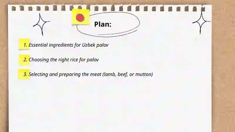 Recipe for making uzbek palov 2