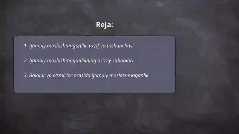 Ijtimoiy moslashmaganlik 2