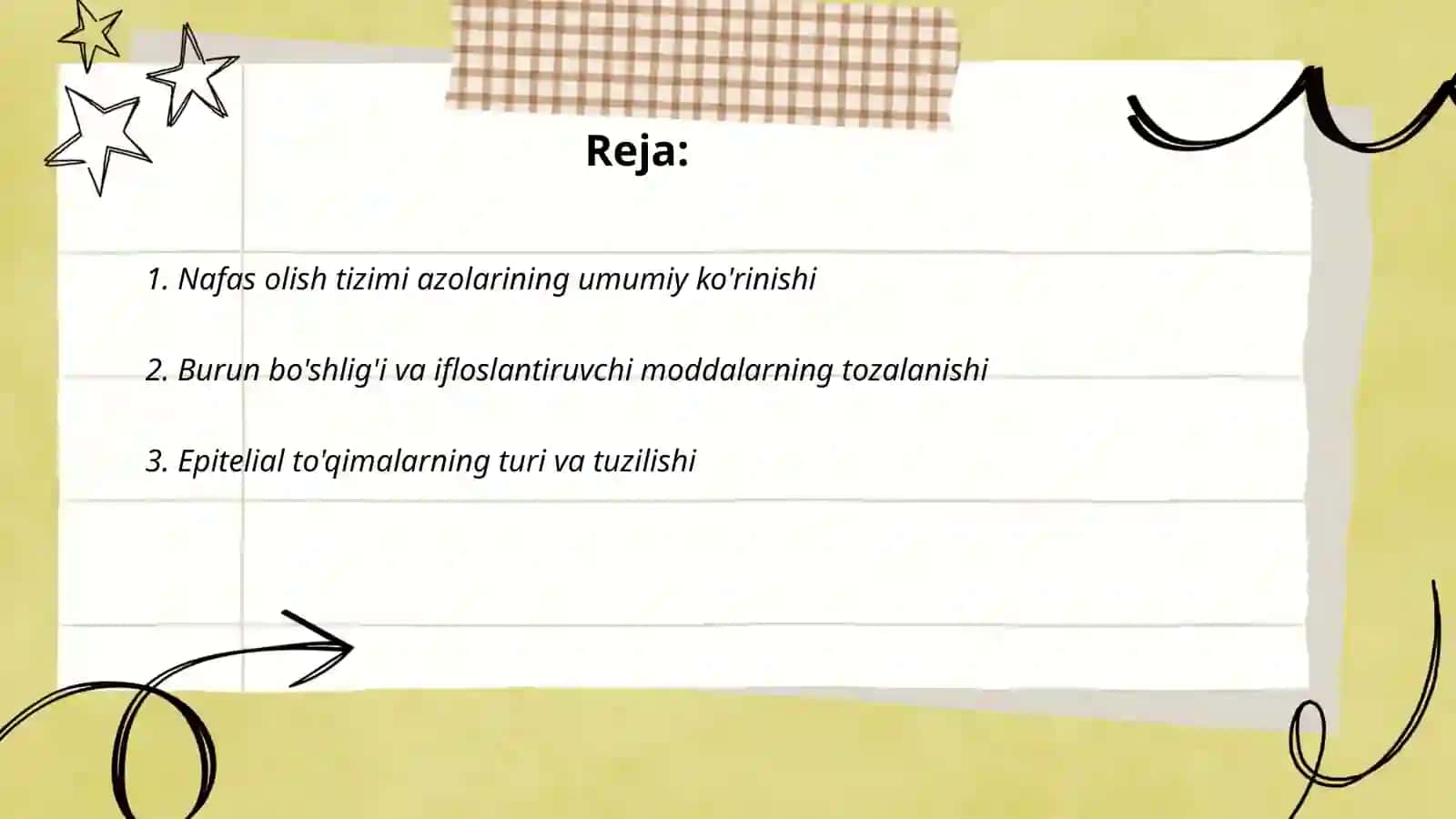 Nafas olish tizimi azolarning qiyosiy gistologik tavsifi 2