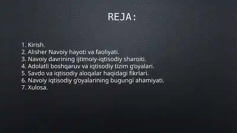Alisher Navoiyning Iqtisodiy G‘oyalar va Qarashlar 2