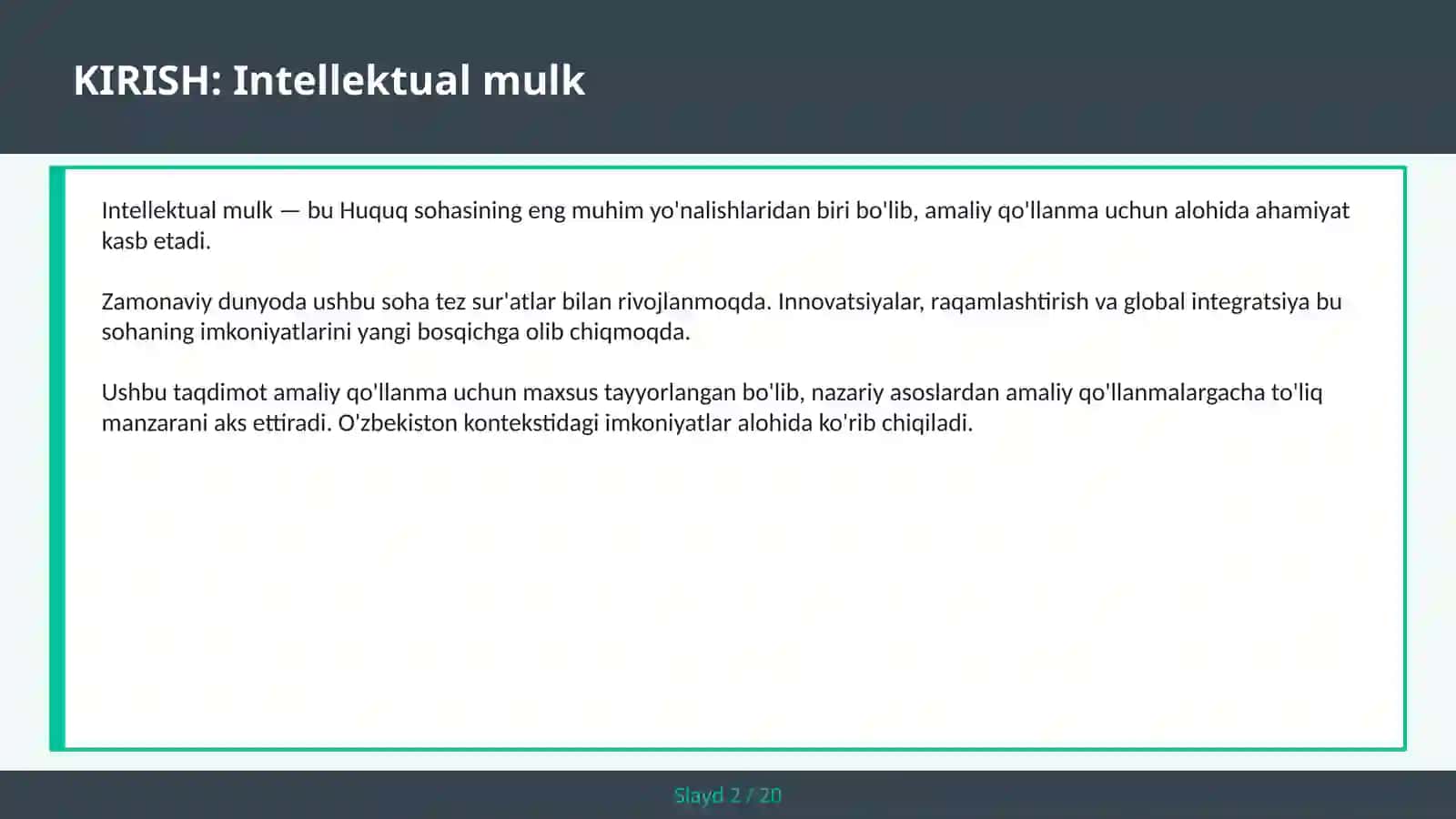 Intellektual mulk 2