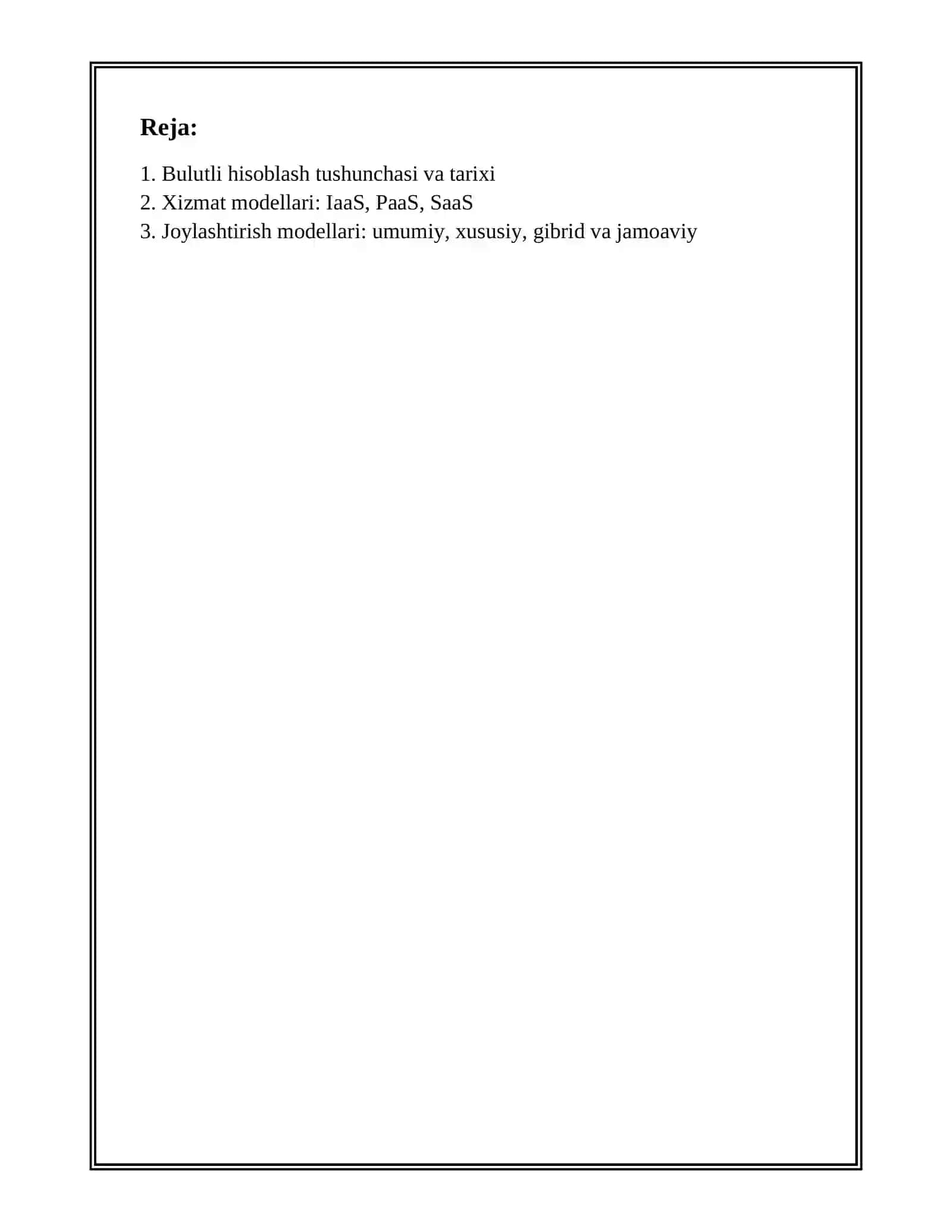 BULUTLI HISOBLASH (CLOUD COMPUTING) 2