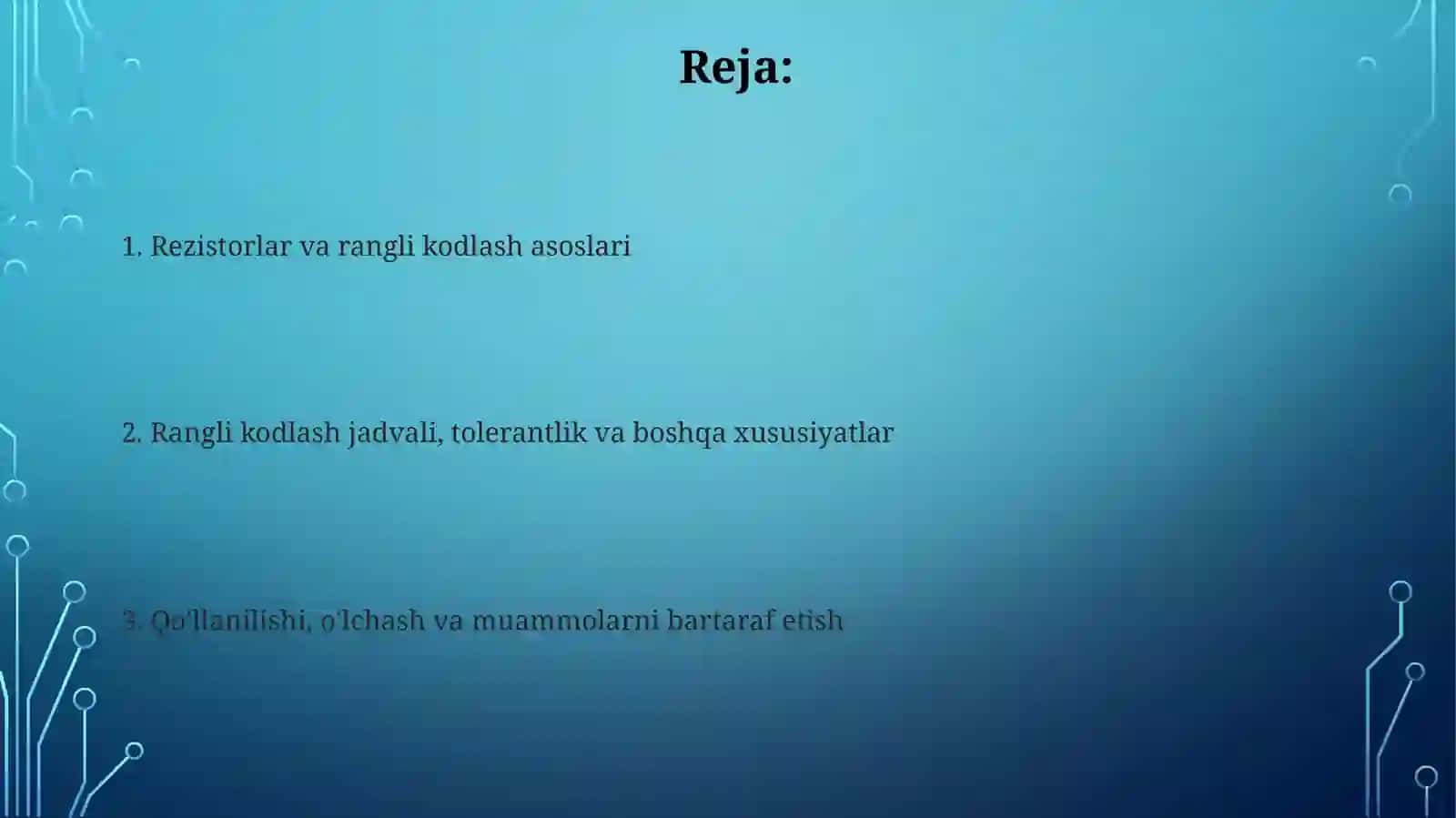 Qarshilik va ularning rangli belgillanishi 2