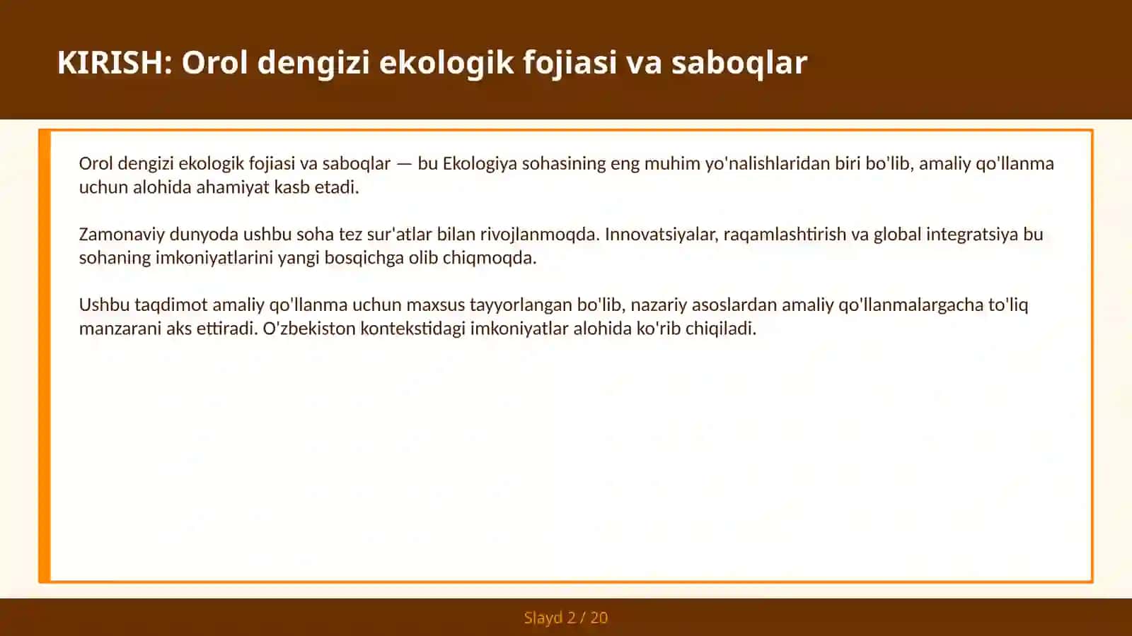 Orol dengizi ekologik fojiasi va saboqlar 2