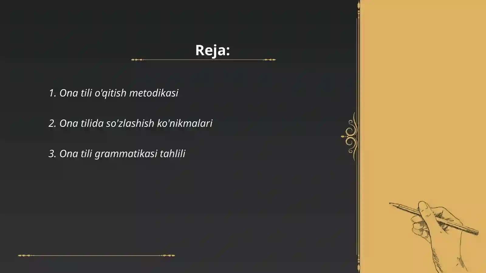 Ona tili o'qitish metodikasi 2