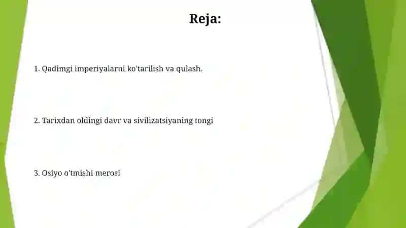 Osiyo Xo'jaligi Tarixi 2
