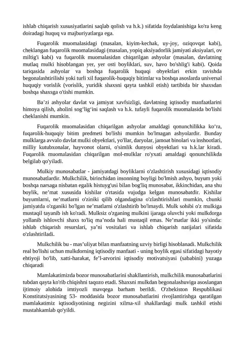 Mulk huquqi tushunchasi 2