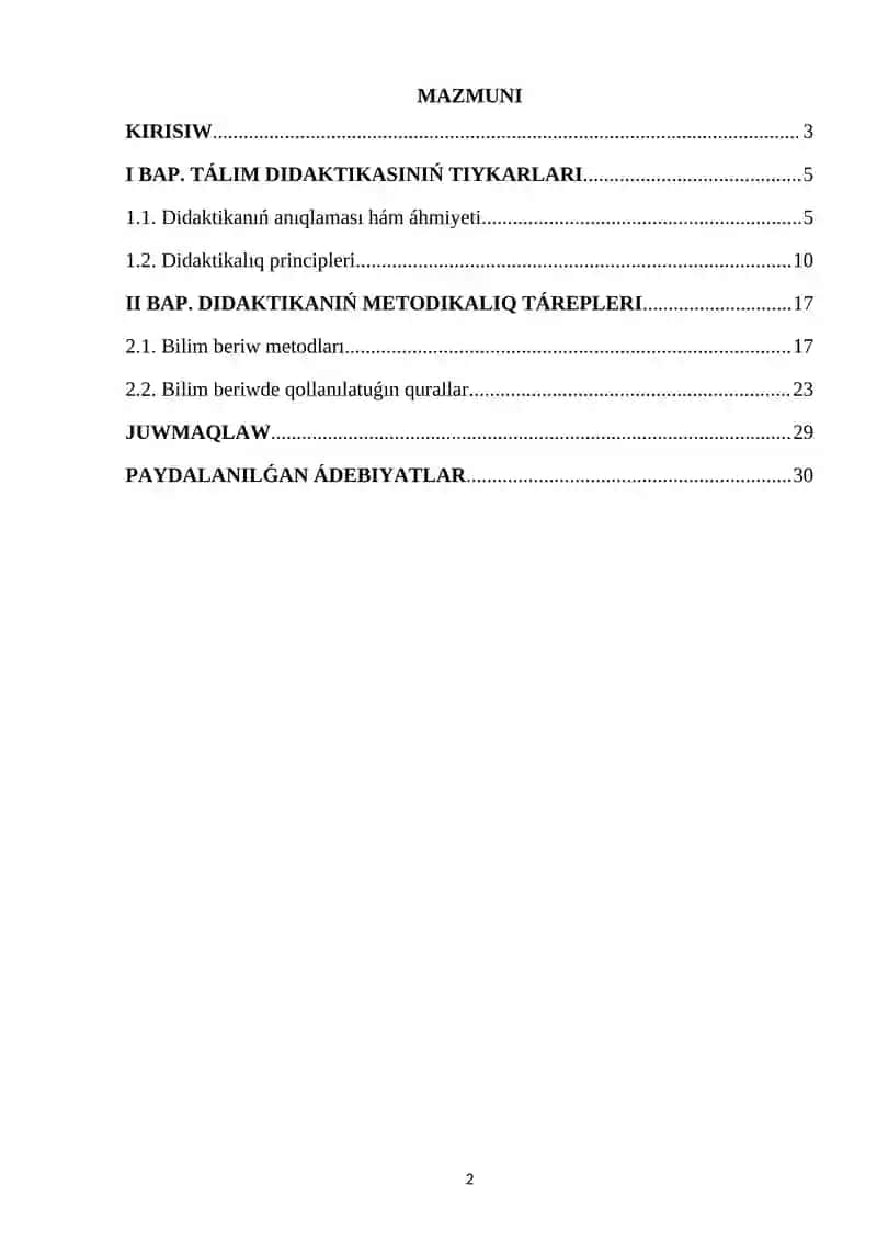 BASLAWISH TÁLIM QÁNIYGELIGI 2