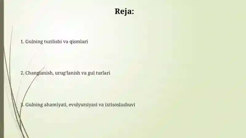 Gul tuzilishi va turlari 2