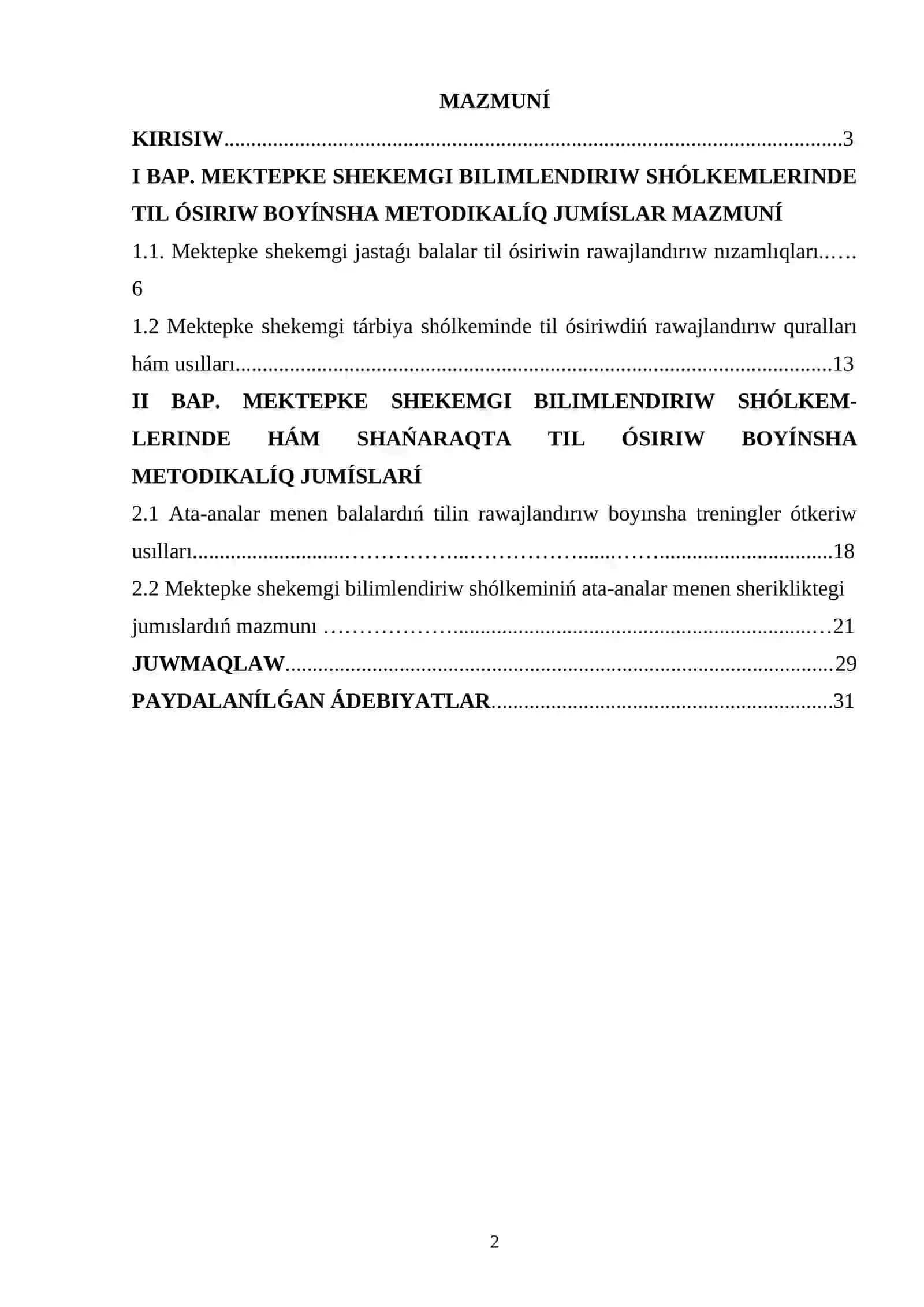 Kurs jumisi 2