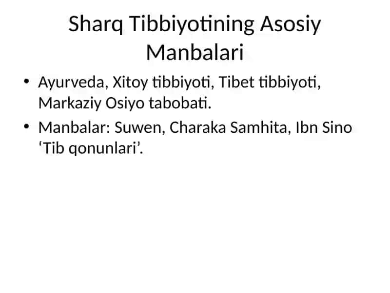 Qadim Sharq Tibbiyoti: Kirish 2