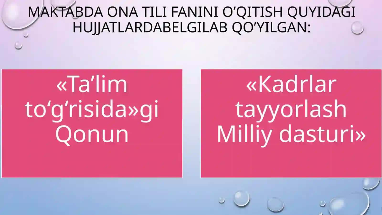 Ona tilini o'qitish metodikasi 2