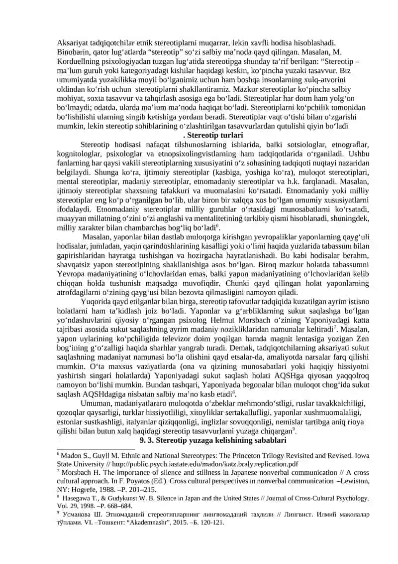 MADANIYATLARARO MULOQOTDA STEREOTIPLARNING AHAMIYATI 2