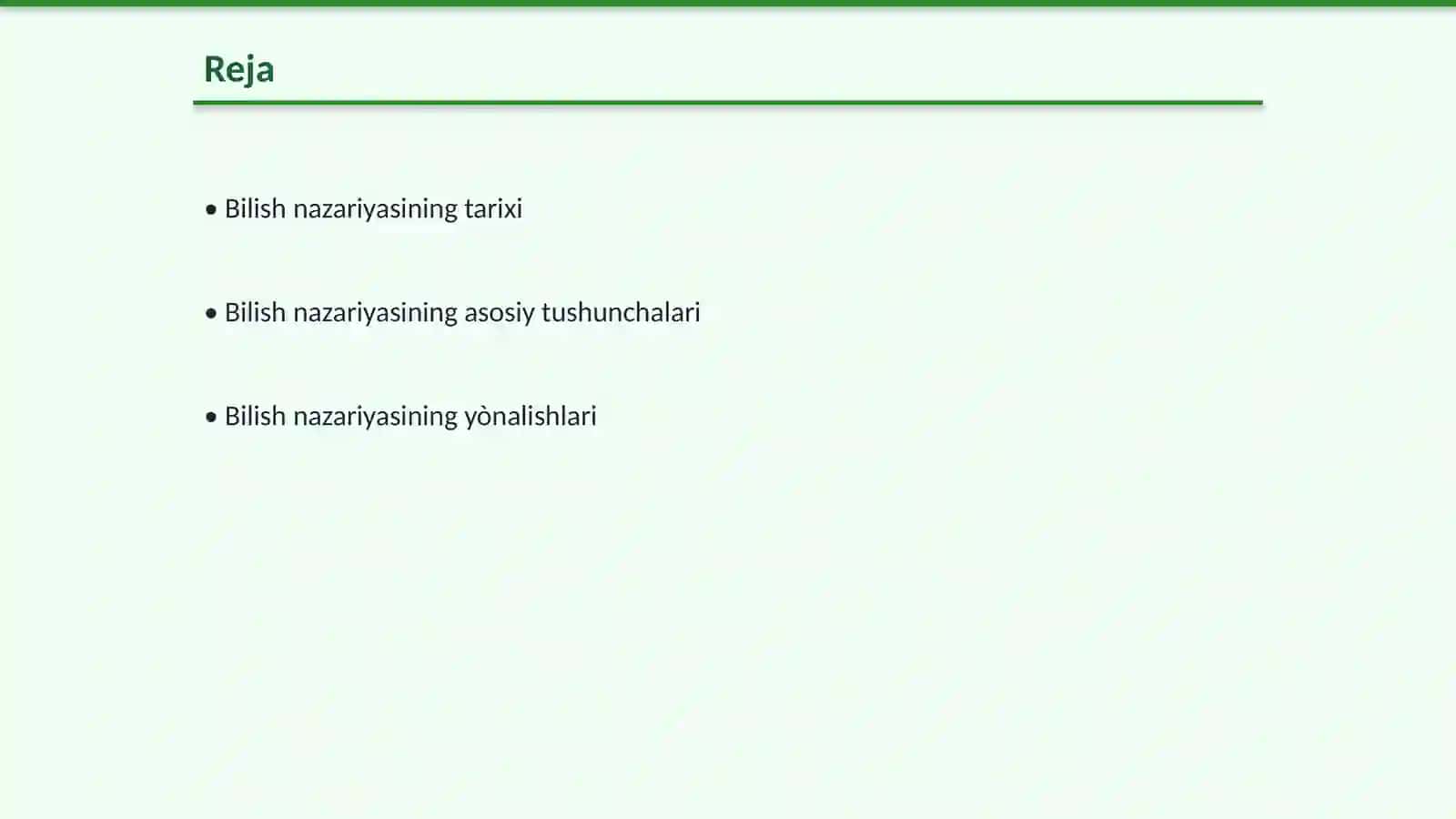 Bilish Nazariyasi 2