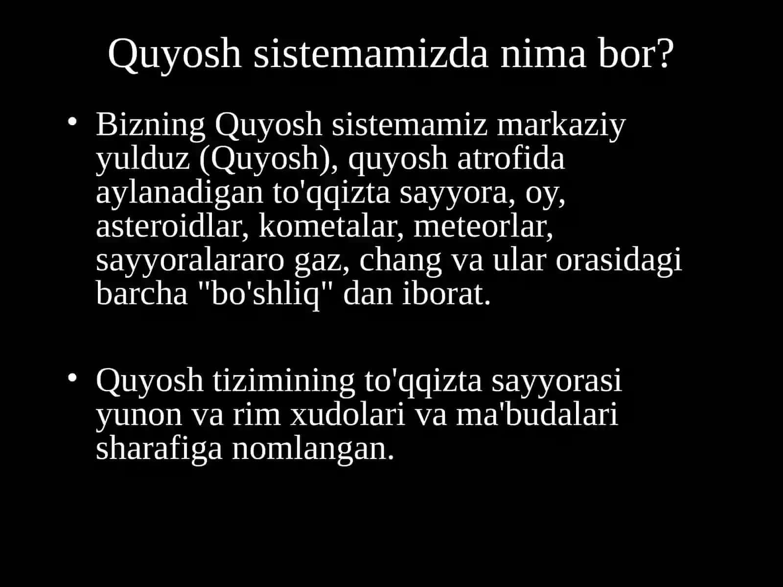 Quyosh tizimi 2