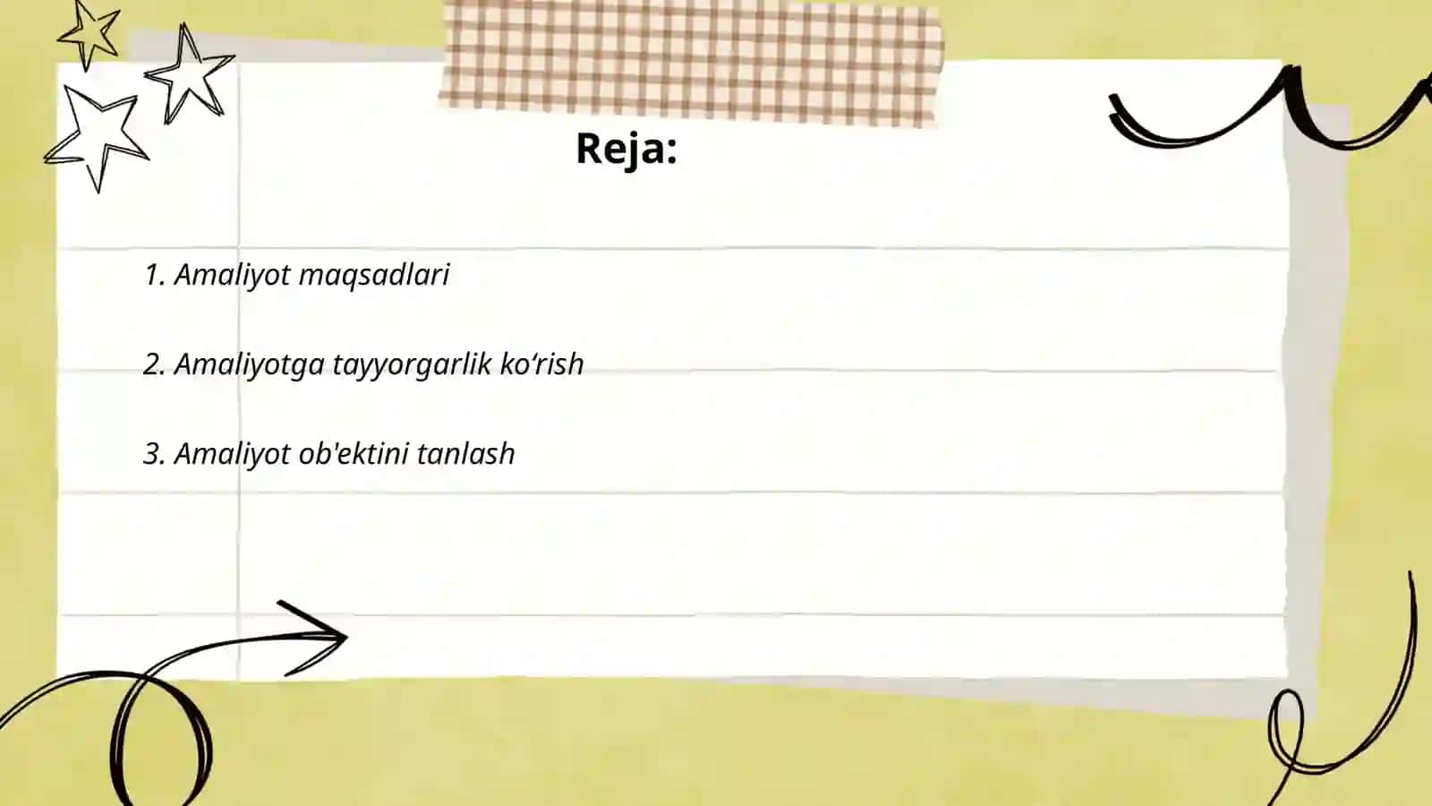 Amaliyot jarayonida bajarilgan ishlar 2
