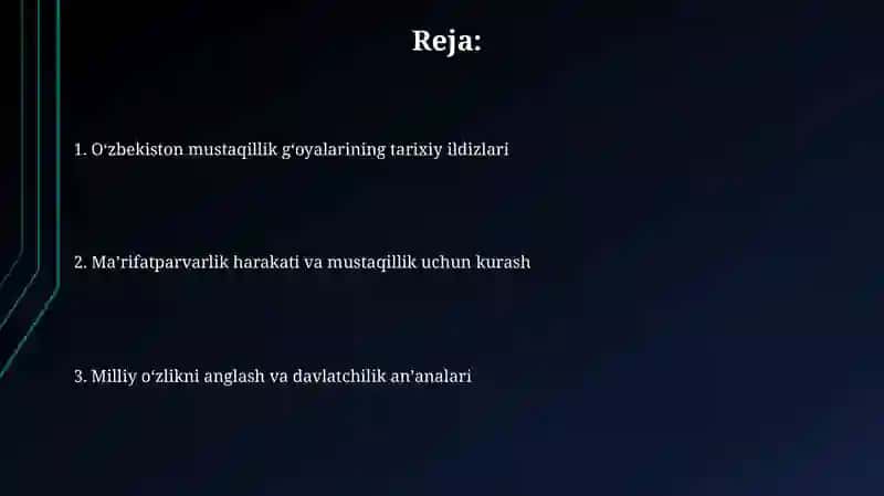 Oʻzbekiston mustaqillik gʻoyalarining tarixiyasoslari 2