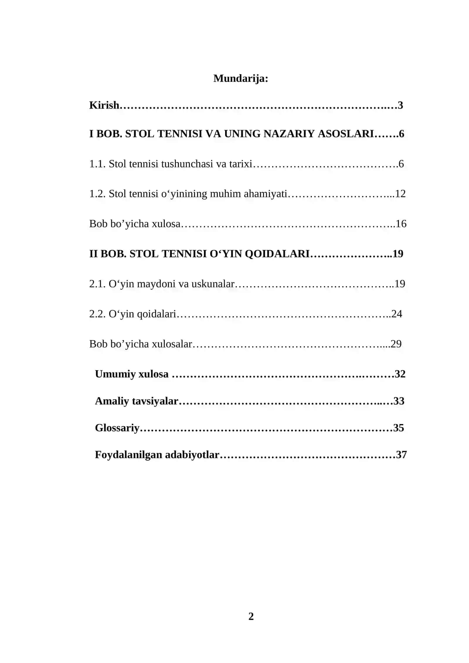 Stol tennisi o'yin qoidasi va tartibini o'rgatish 2