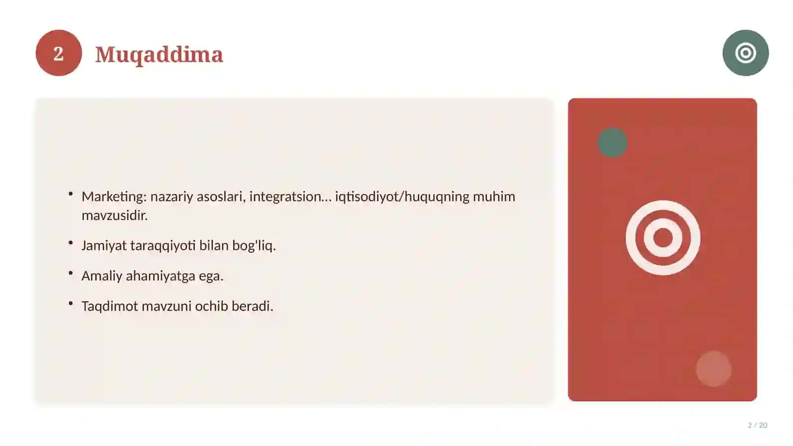 Marketing: nazariy asoslari, integratsion yondashuvda (Referat) 2
