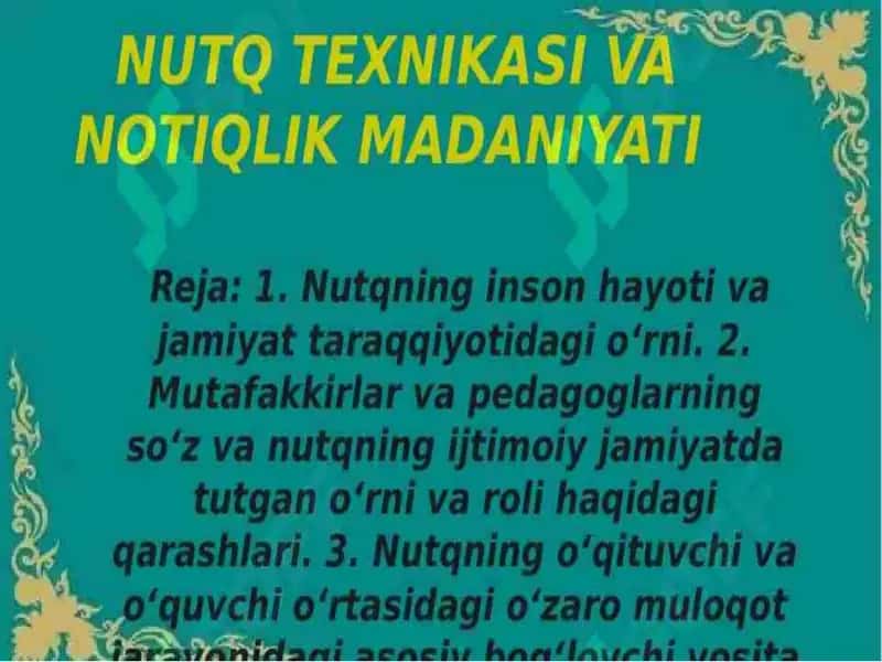Nutq texnikasi va notiqlik madaniyati 2