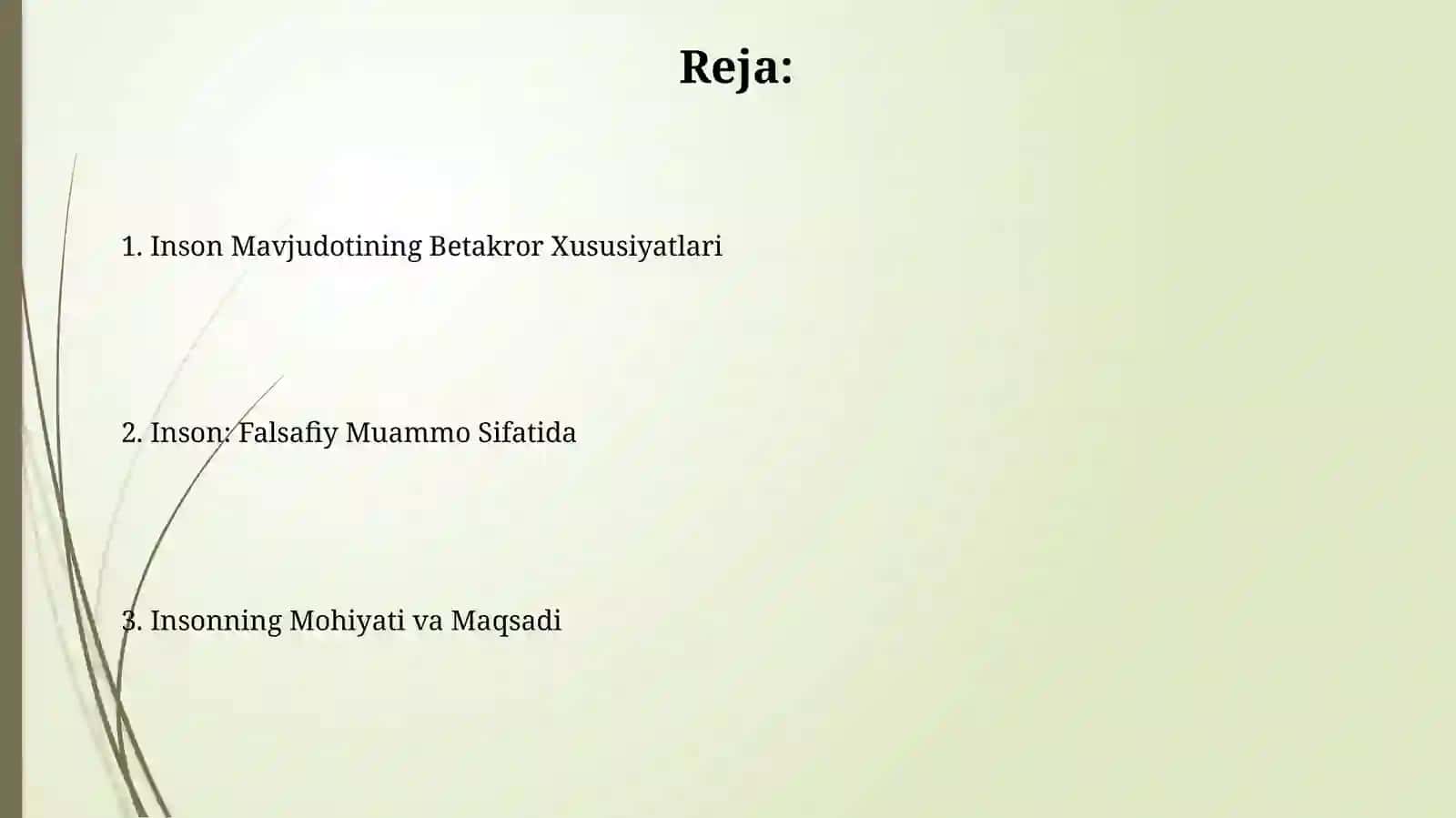 Inson falsafiy muammo sifatida 2